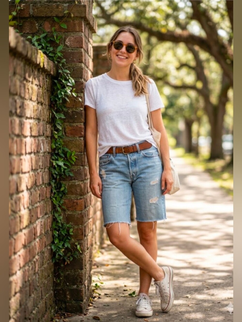 Vintage Levi's Signature Cotton Distressed Low Rise Button Fly 5 Bermuda Jorts